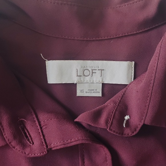 LOFT Burgundy Blouse - Picture 7 of 12